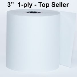 3" x 165' 1-ply Bond Receipt Paper Rolls 