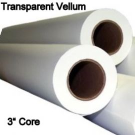 36" x 500' 20# Transparent Vellum Paper Rolls (3" cores) 2 rolls/case