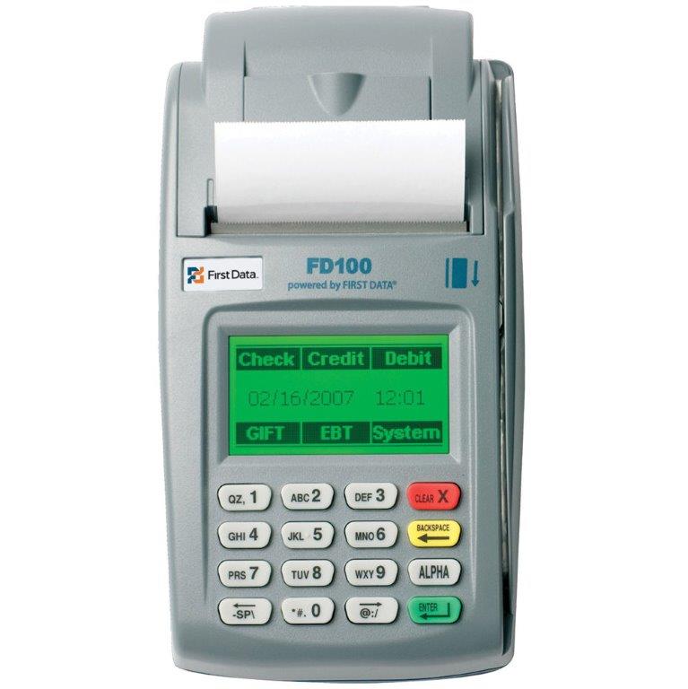 First Data FD 100 Credit Card Terminal Fd100 FD100TI for sale online 