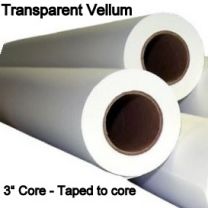 34" x 500' 20# Transparent Vellum Paper Rolls (3" cores) 2 rolls/case (Taped to core) 